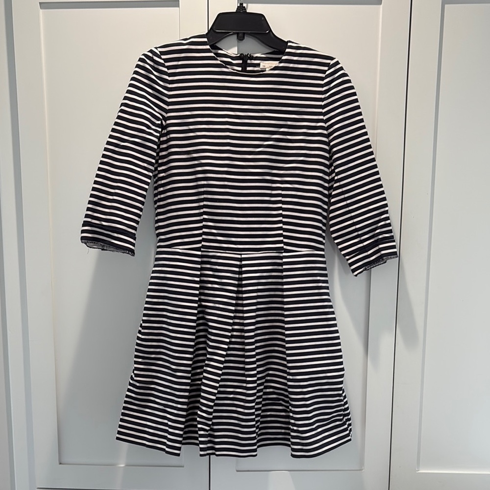 Classic Black and White Striped Kids Dress